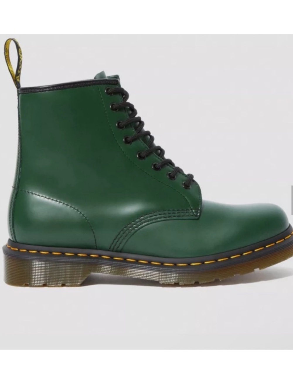 Dr. Martens Leather Lace-up Boot - Green with Yellow Stitching - Picture 2 of 14